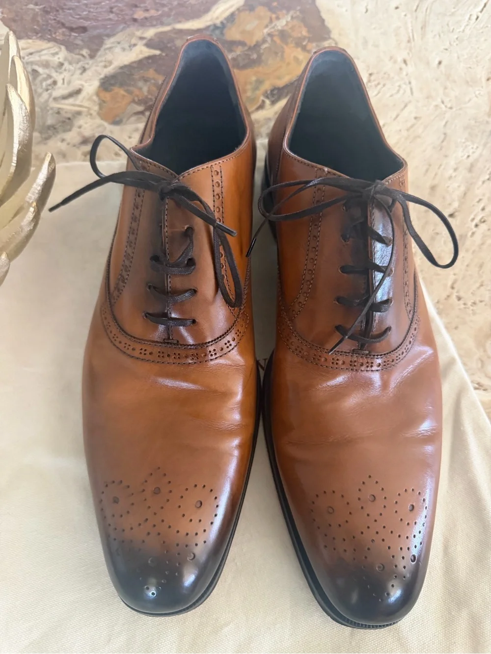 To Boot New York Brown Leather Medallion Toe Oxford Dress Shoes Men’s 11.5 Italy